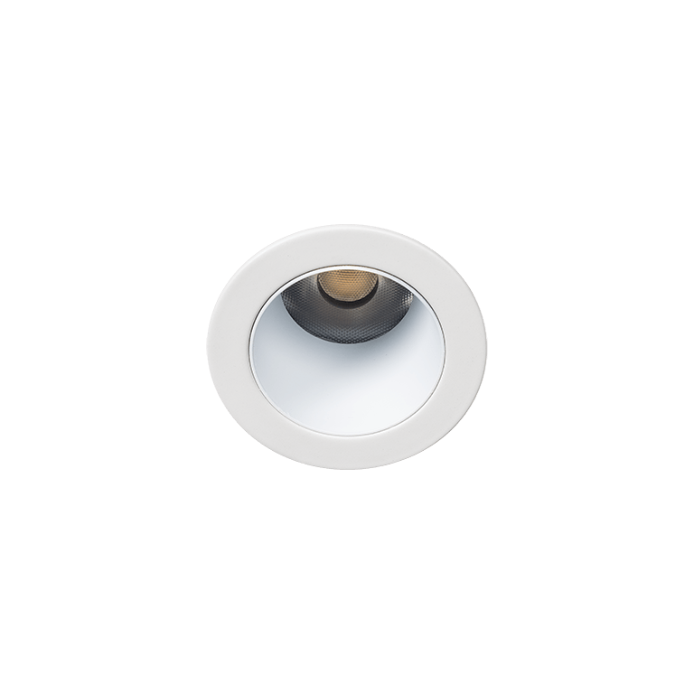 White version of the Casa S, a fixed recessed luminaire designed by Karizma Luce.