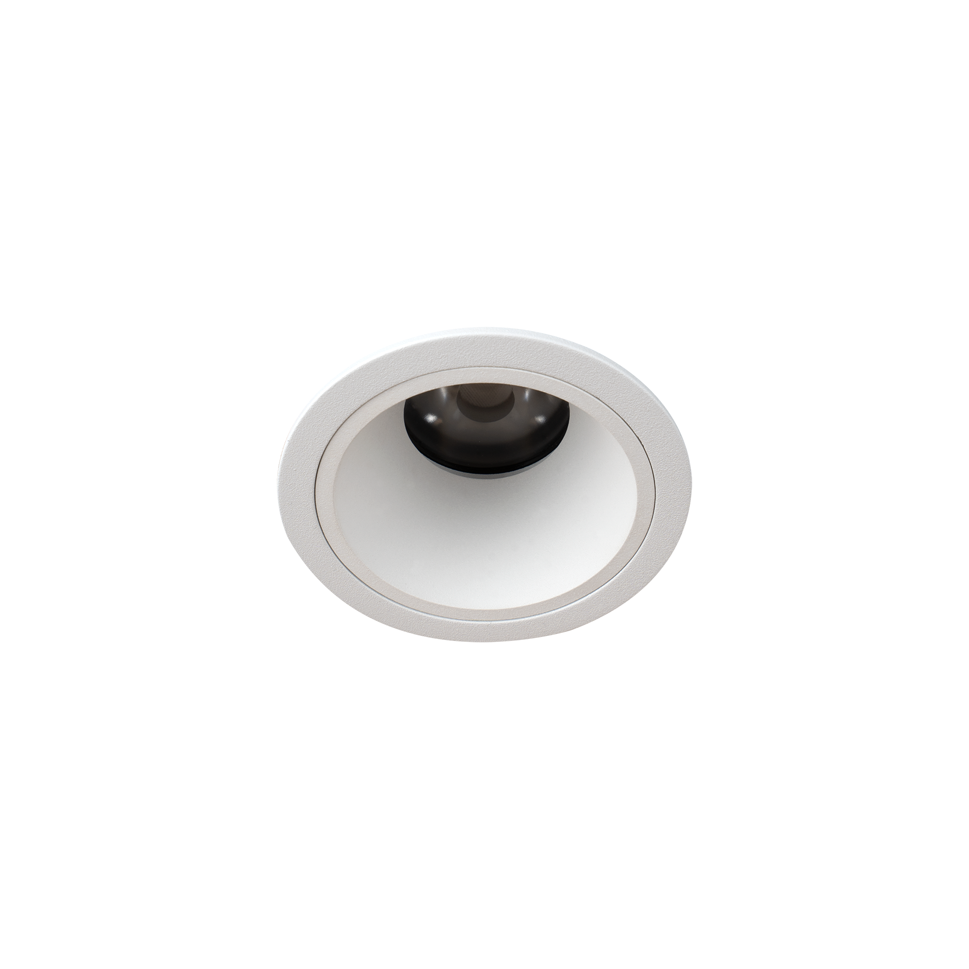 White version of the Gusto Rondo, a fixed recessed luminaire designed by Karizma Luce.